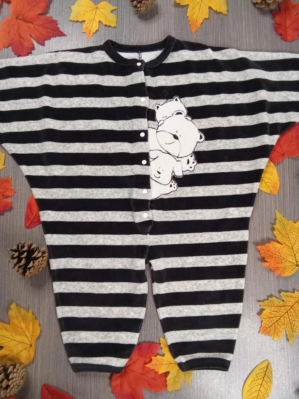 Striped batwing pajamas 9-12 months – photo 4